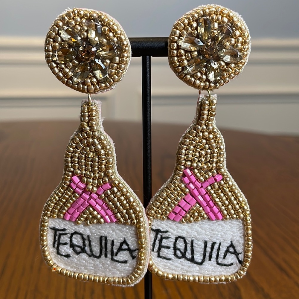 Pink Tequila 🍹 Beaded Earrings